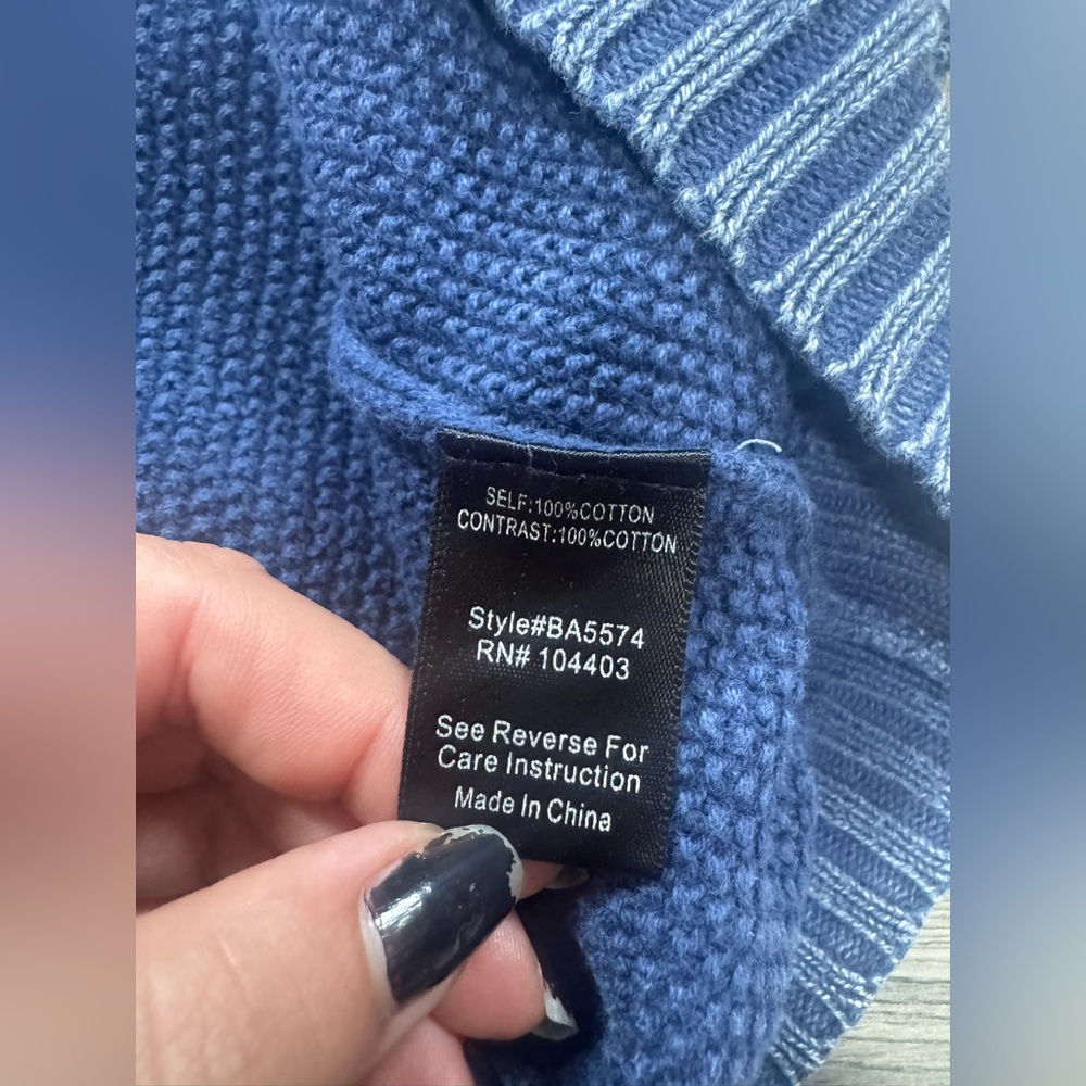 Blu Pepper blue Sweater with Lace Accents - Picture 6 of 9